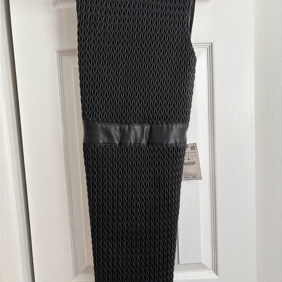 Zara Black Textured Mini Dress faux Leather Size M NWT - Picture 2 of 8